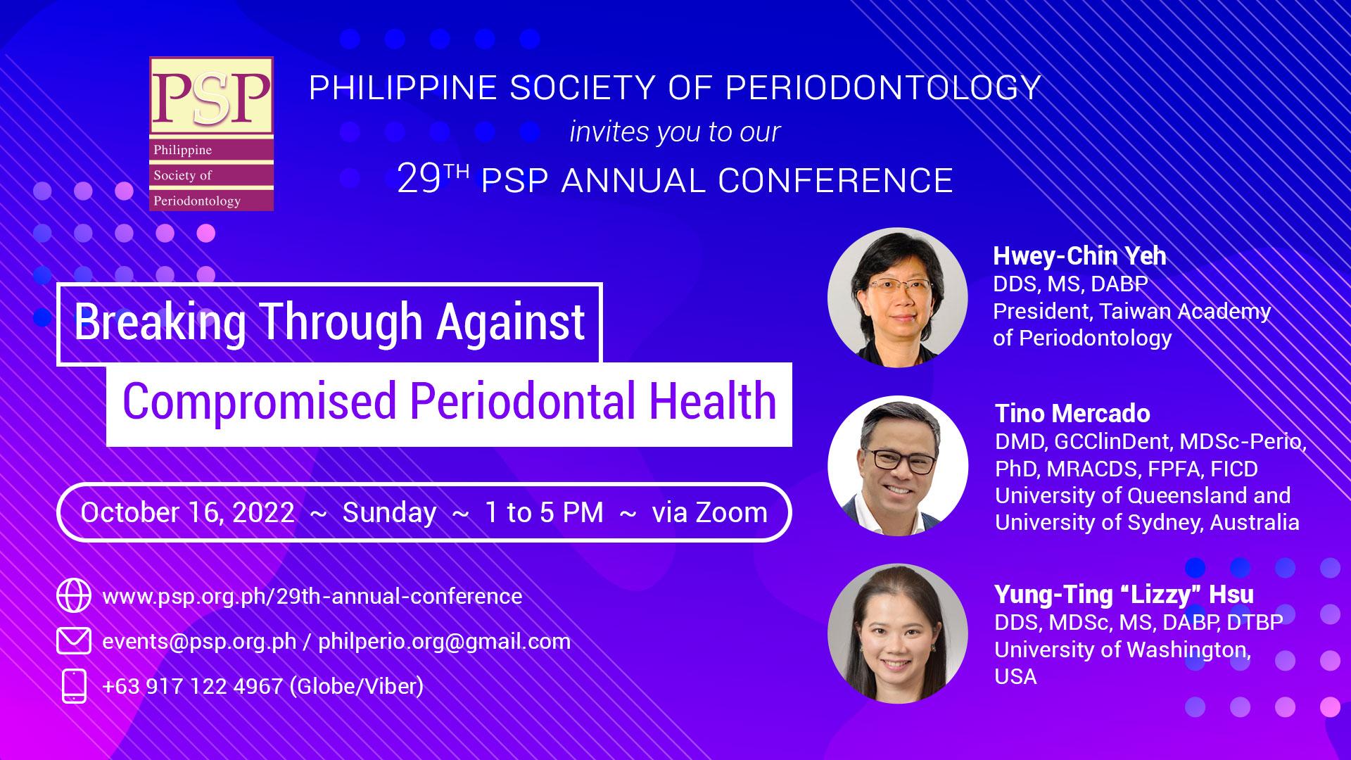29th PSP Annual Conference | Breaking Through Against Compromised Periodontal Health